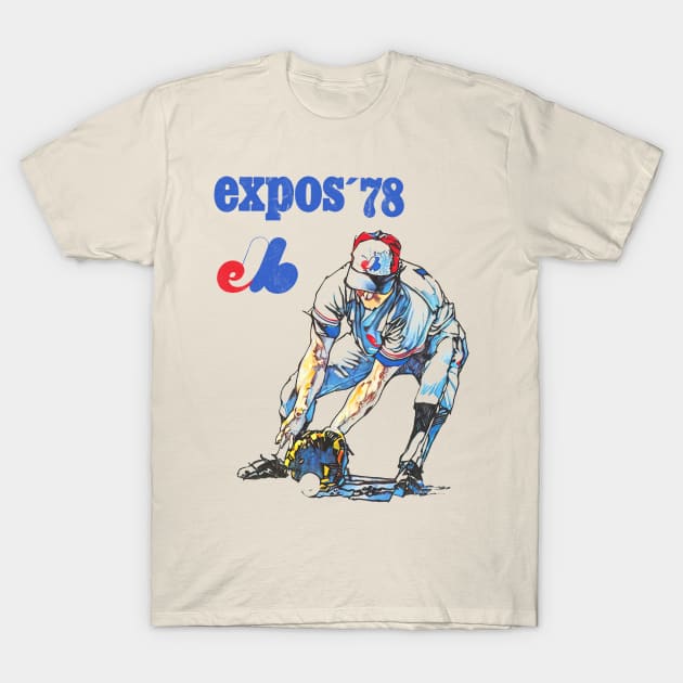 1978 Montreal Expos  ---- Vintage Faded Baseball Design T-Shirt by CultOfRomance